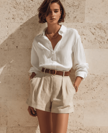 Mujer luciendo ropa formal con colores blancos